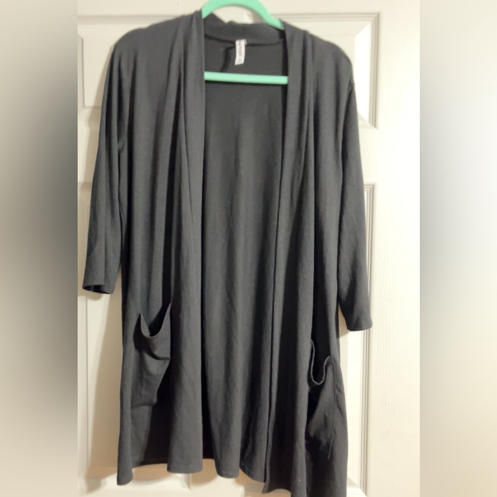 ZENANA BLACK CARDIGAN 2X